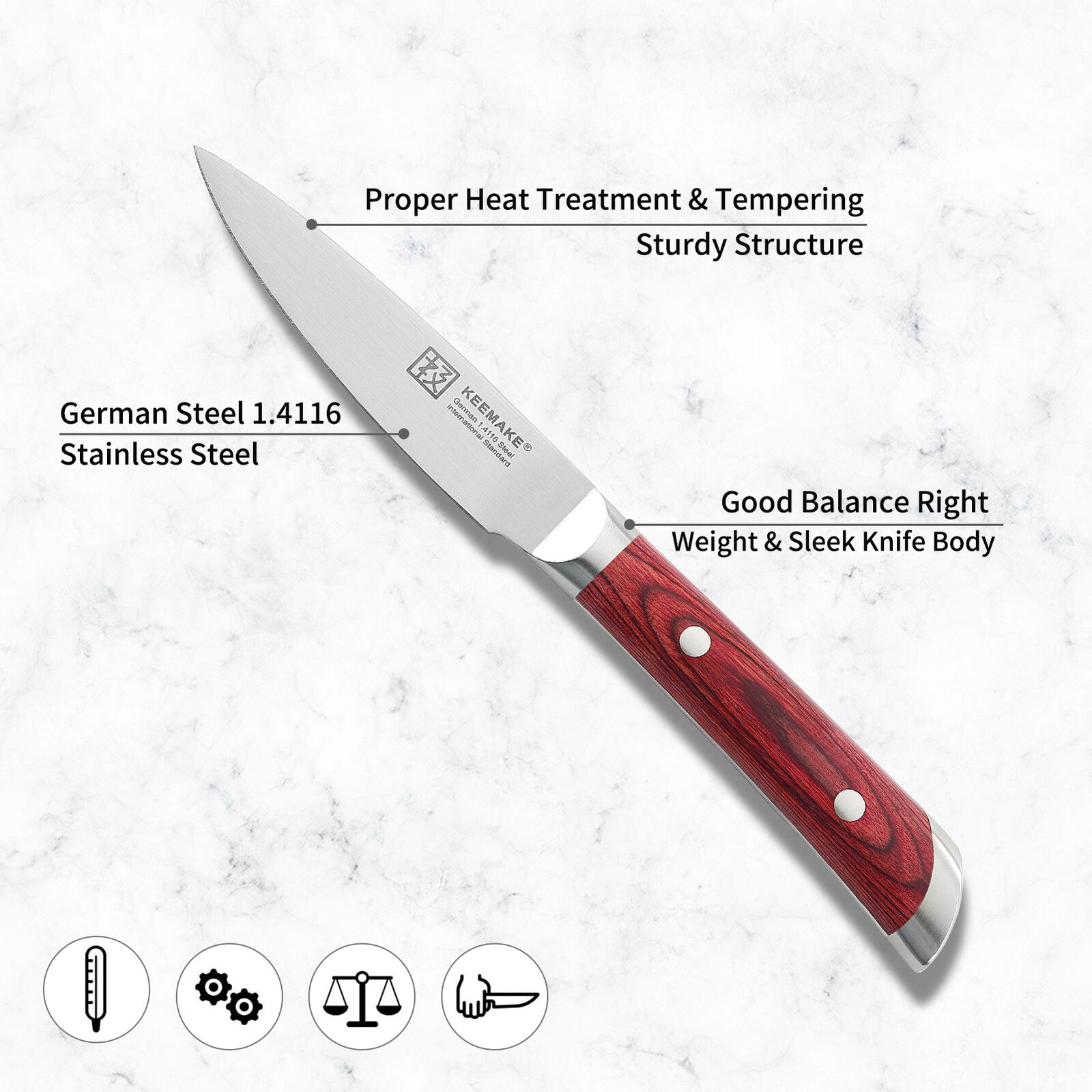 3.5 inch Paring Knife Peeling Knife Stainless Steel Utility Razor sharp Cutter - Fresh Stock Dated January 2026