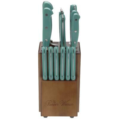 Rustic 14-Piece Forged Cutlery Knife Block Set, Turquoise Blue- FREE SHIPPING - Fresh Stock Dated January 2026