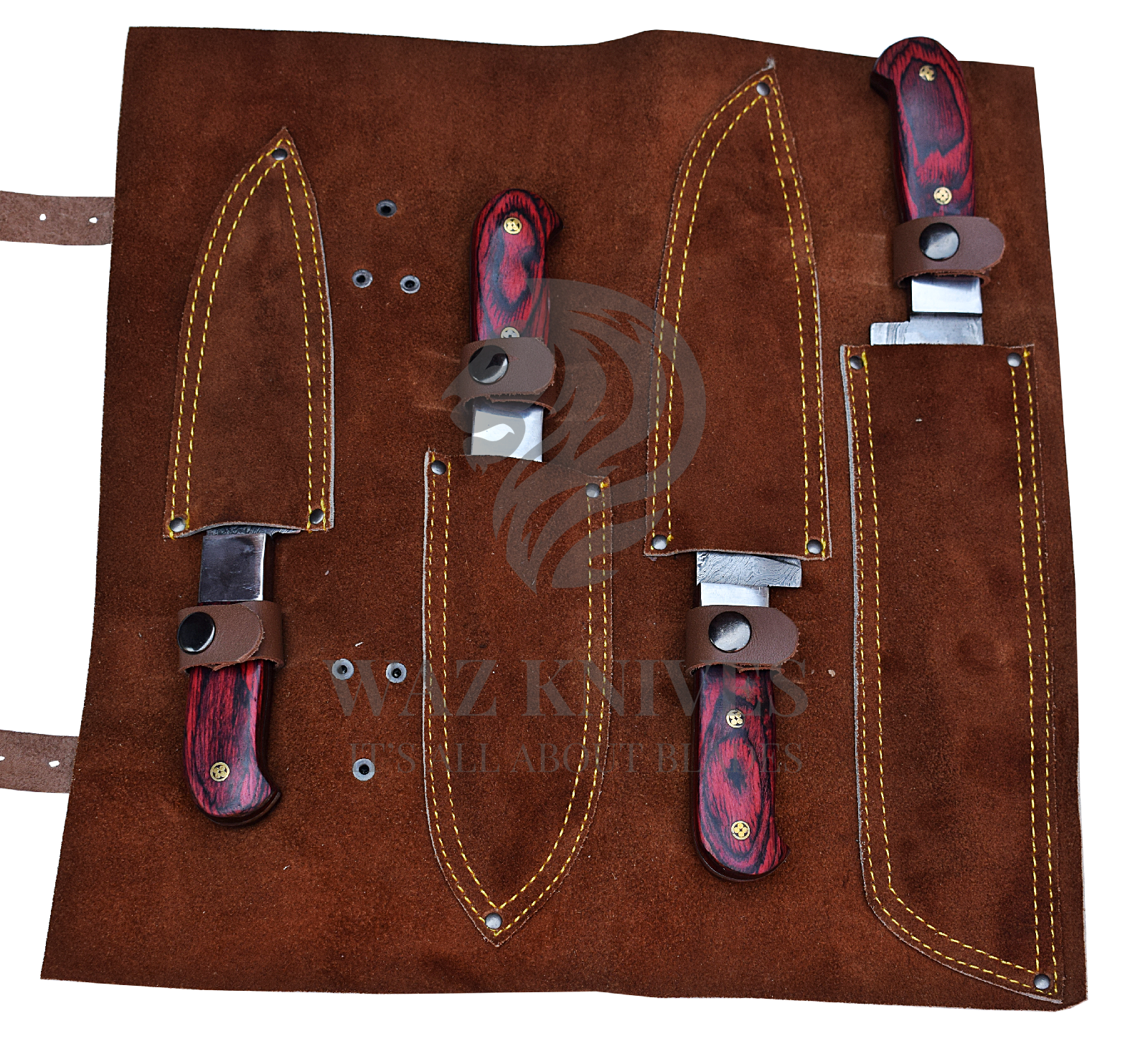 Hand Forged Damascus Chef’s Knife Set W Bread Cutter | Steak Knives | Chef Blade - Fresh Stock Dated February 2026