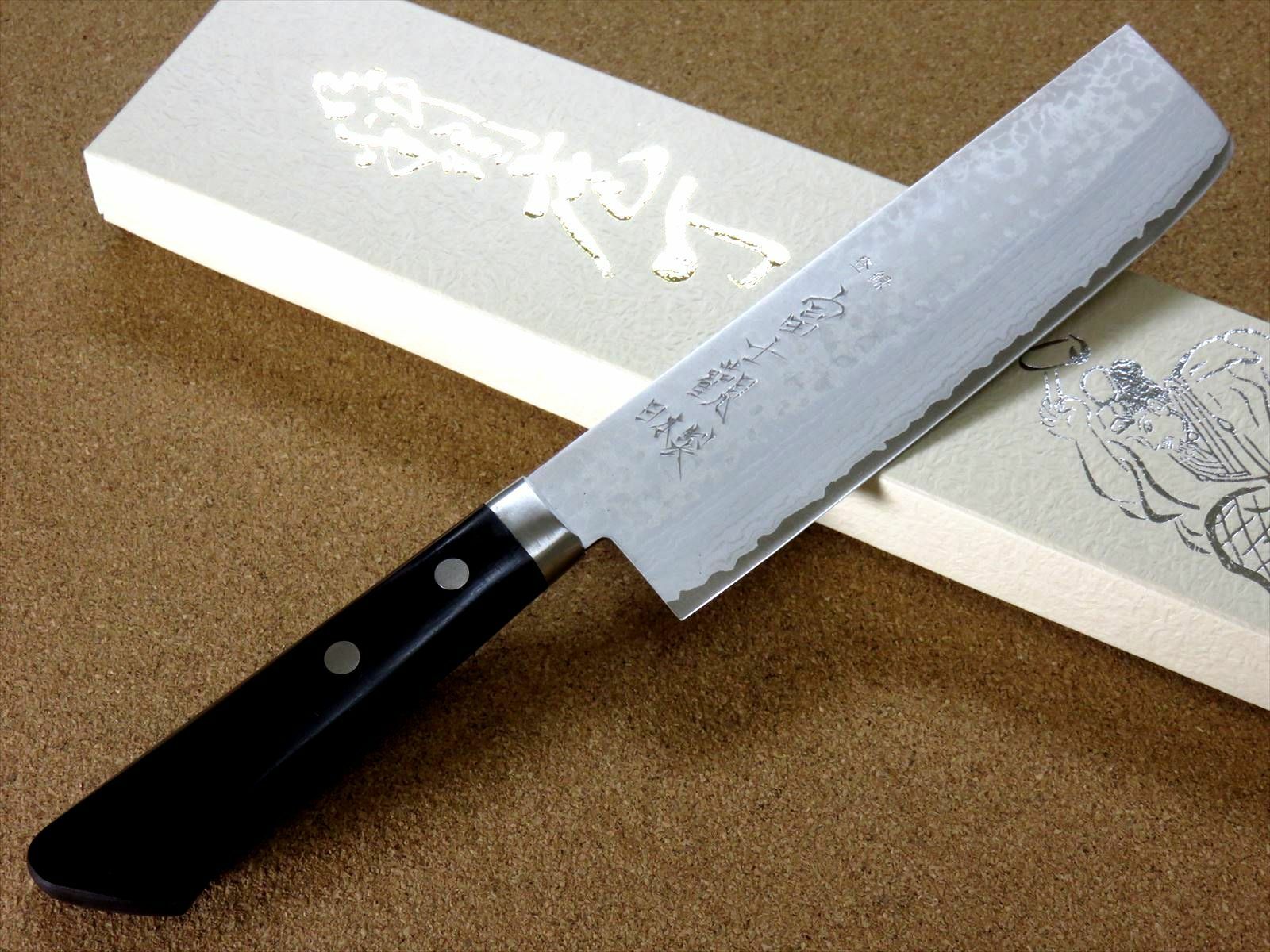 Japanese Kitchen Nakiri Vegetable Knife 165mm VG10 Damascus 17 Layers SEKI JAPAN - Fresh Stock Dated January 2026