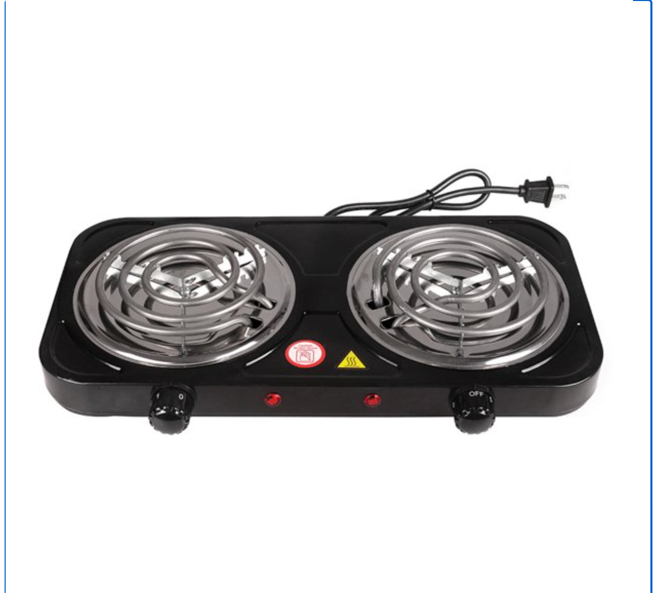 Estufa Cocina Electrica De 2 Hornillas Portatil Para Casa Apartamento camping - Fresh Stock Dated February 2026