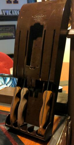 3 CUTCO Knives with Wall Mount Holder No. 22, 23, 24 Brown Handles - Fresh Stock Dated January 2026