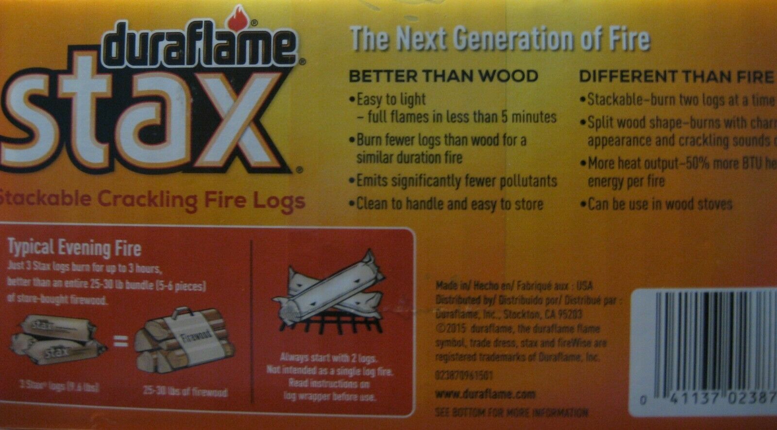 Duraflame Stax Firelogs - Fresh Stock Dated January 2026