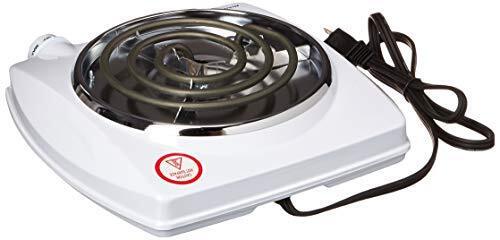 Brentwood TS-322 1000w Single Electric Burner, White - Fresh Stock Dated February 2026