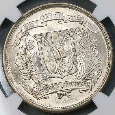 1952 NGC MS 65 Dominican Republic 1/2 Peso Silver Coin (19012101C) - Fresh Stock Dated December 2025