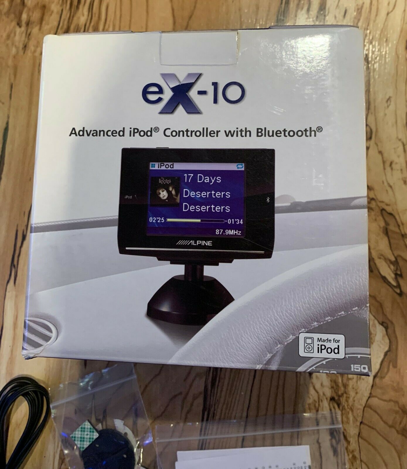 ALPINE EX-10 UNIVERSAL PHONE BLUETOOTH HANDS FREE CAR FM TRANSMITTER RETRO FIT - Fresh Stock Dated December 2025