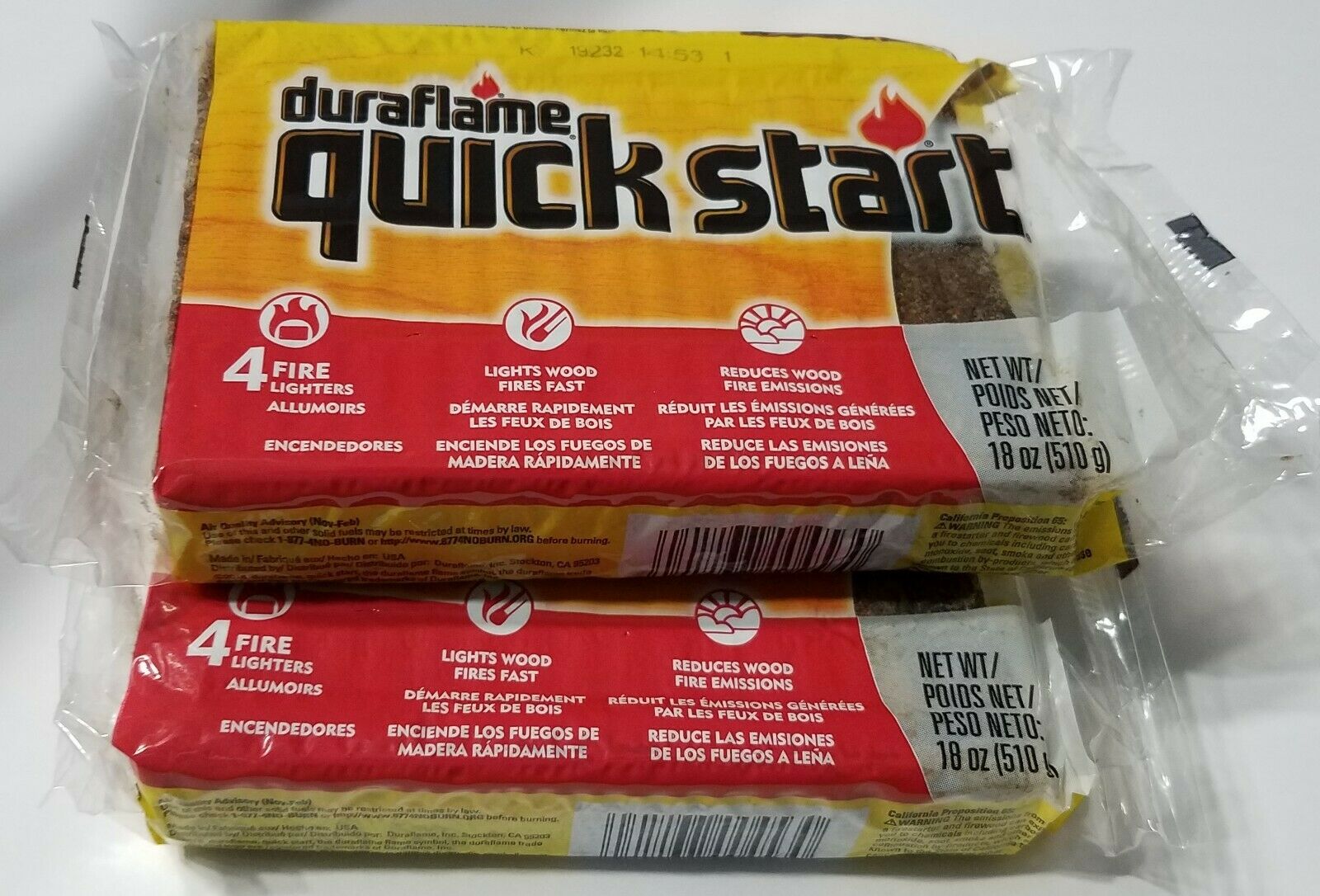2 Duraflame Quick Start 4 Pack Fast Firelighter Fireplace Pit Wood Light Starter - Fresh Stock Dated December 2025