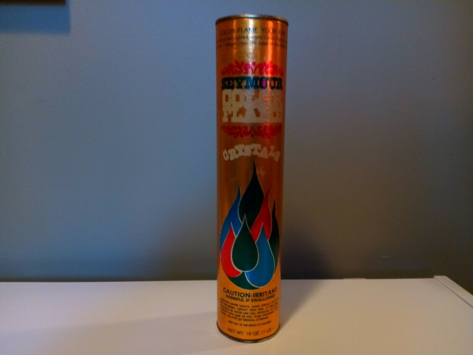 Vintage Romatic Seymour Color Flame Fireplace Crystals16 oz. Canister - Fresh Stock Dated December 2025