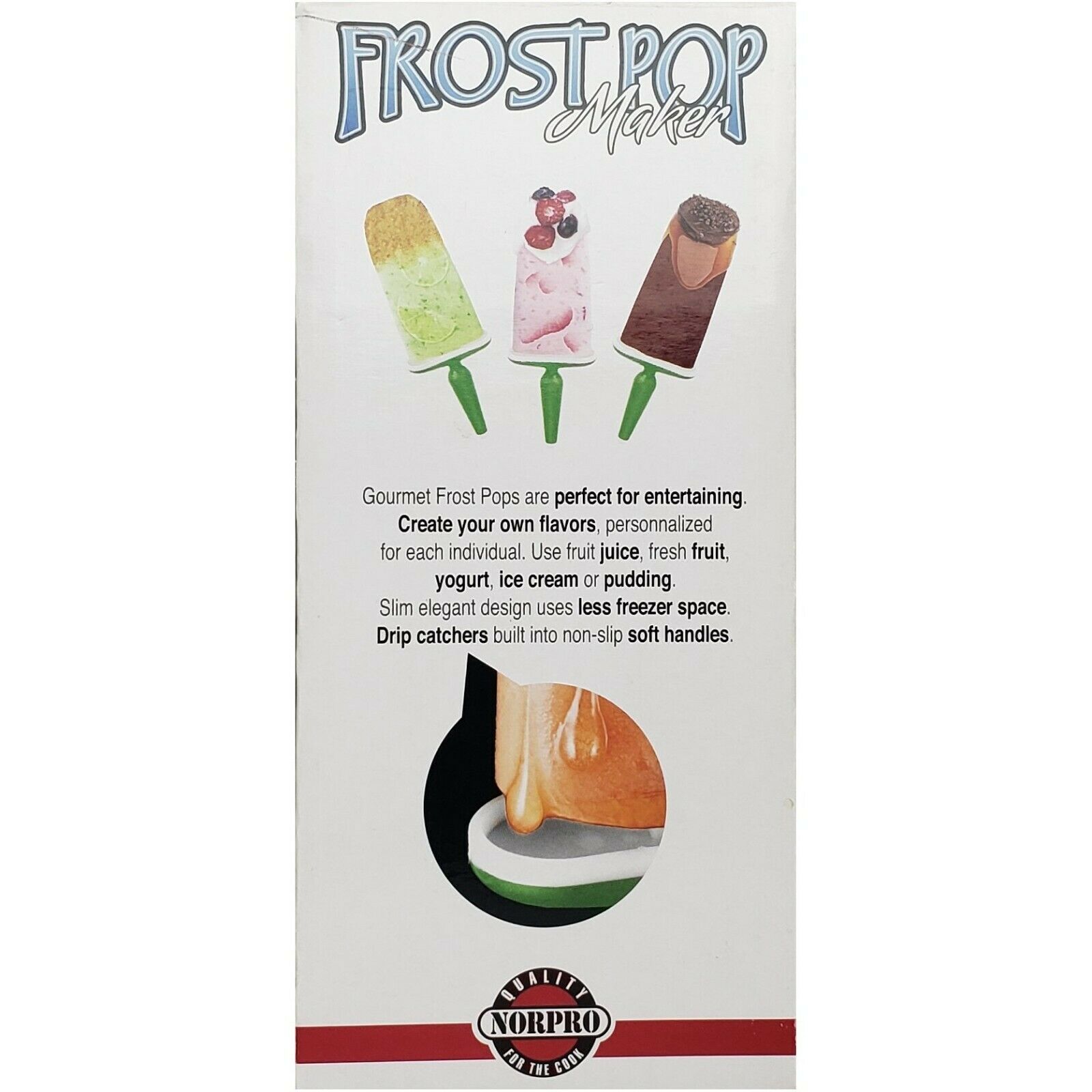 Norpro 435 Frost Pop Maker 8 Count Popsicle Mold Freeze Juice Fruit - Fresh Stock Dated February 2026