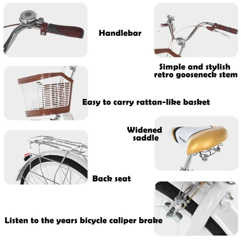 26 Inch Classic Bicycle Retro Bicycle Beach Cruiser Bicycle Retro Bicycle - Fresh Stock Dated December 2025