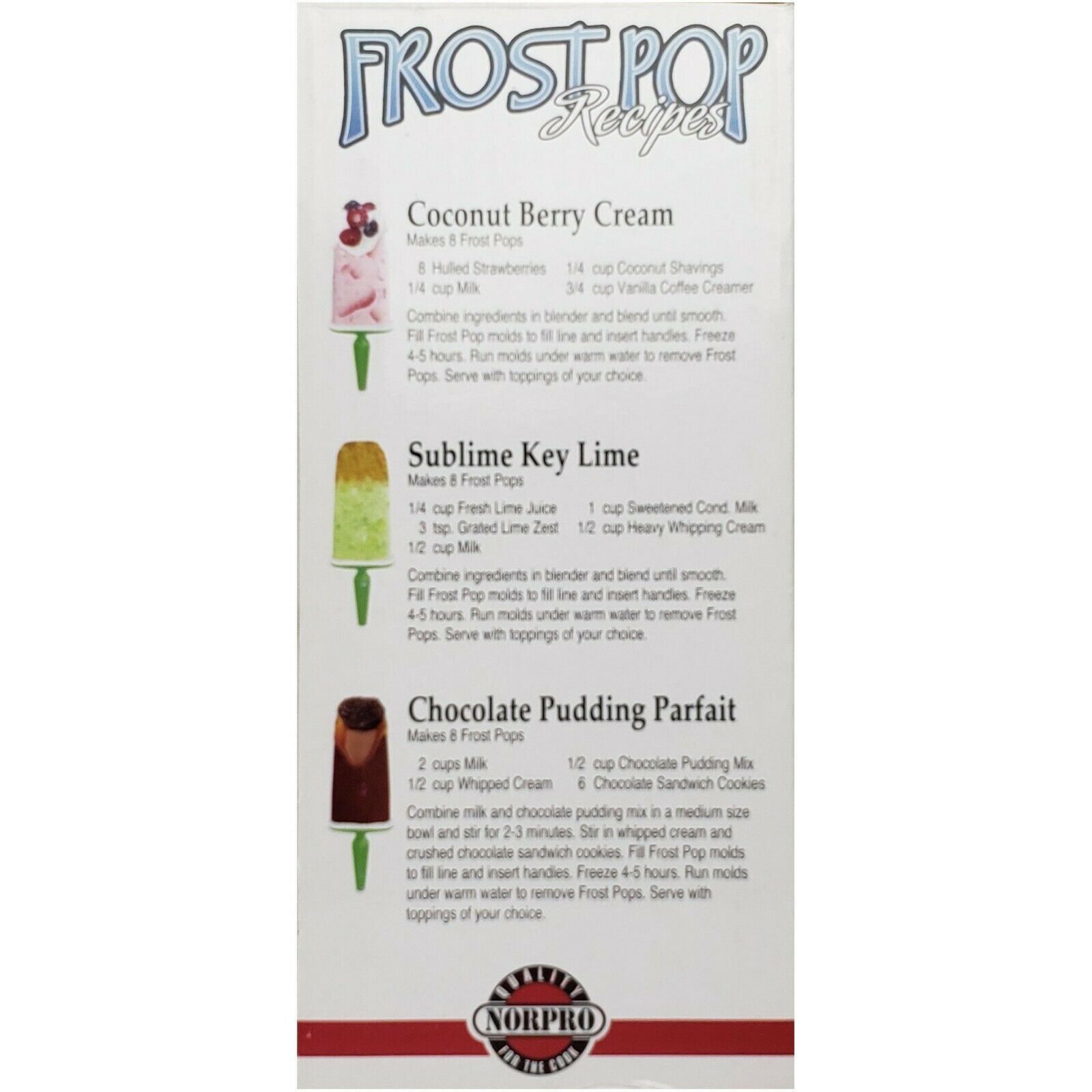 Norpro 435 Frost Pop Maker 8 Count Popsicle Mold Freeze Juice Fruit - Fresh Stock Dated February 2026
