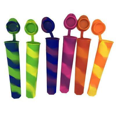 Set of 6 Silicone Ice Cream Mold Popsicle Holder Ice-Pop Sleeves Freezer Kitchen - Fresh Stock Dated February 2026
