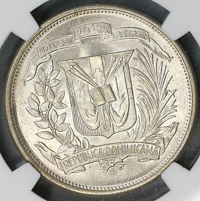 1952 NGC MS 65 Dominican Republic 1/2 Peso Silver Coin (19012101C) - Fresh Stock Dated December 2025