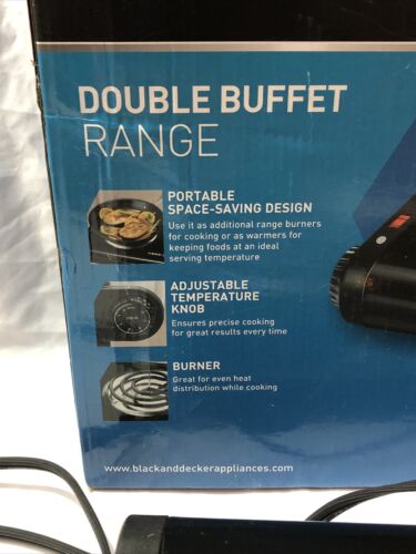 Black & Decker Double Buffet Range Portable Electric Cooker Warmer Dual Burner - Fresh Stock Dated February 2026