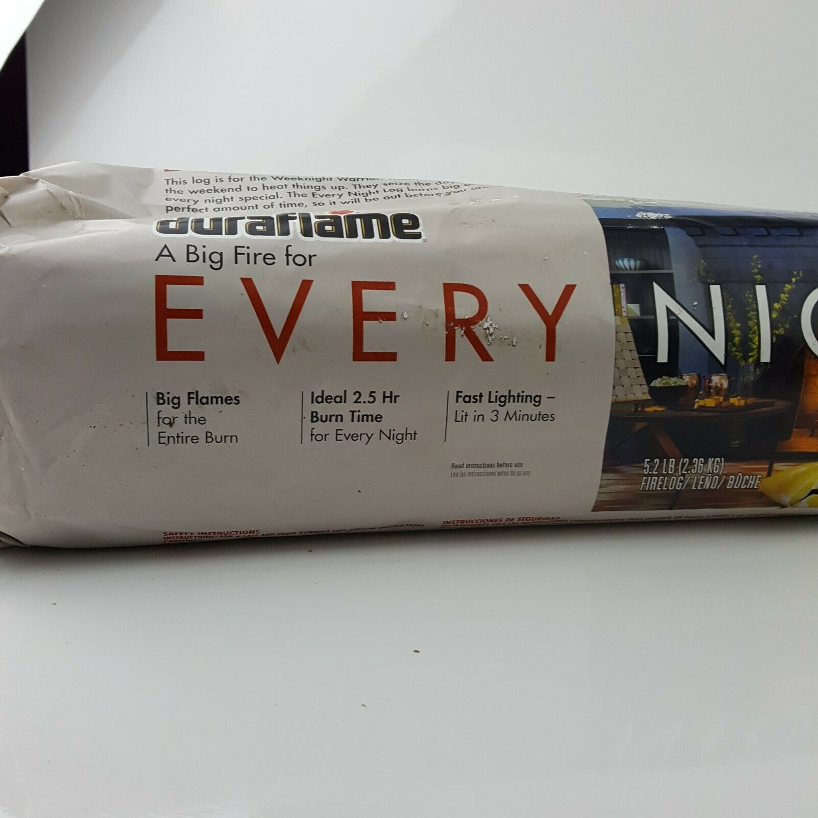 Duraflame BIGFLAME Everynight Style SINGLE 5lb log 2.5 hr - Fresh Stock Dated January 2026