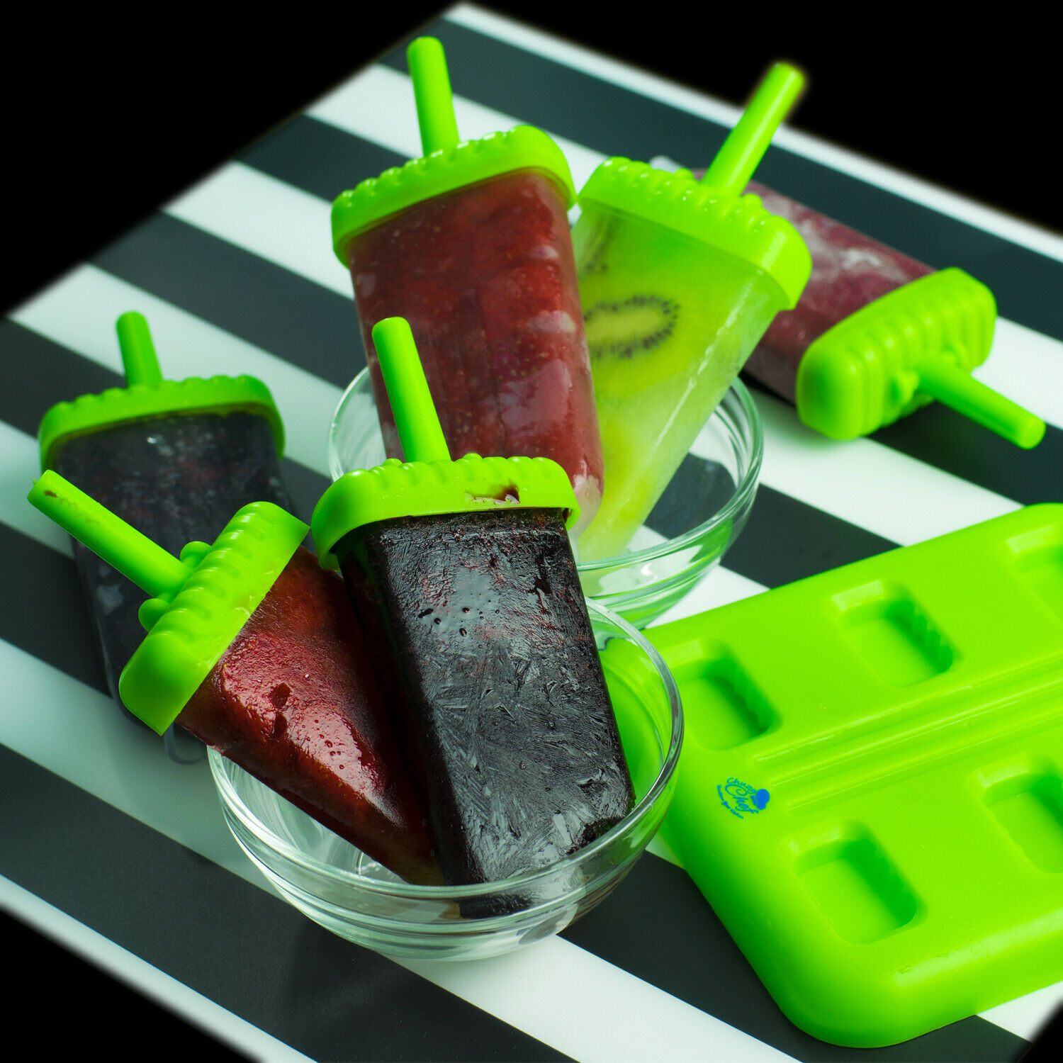 Ice Pop Maker Popsicle Mold Set with Tray and Drip Guard Green Pack of 6 - Fresh Stock Dated February 2026