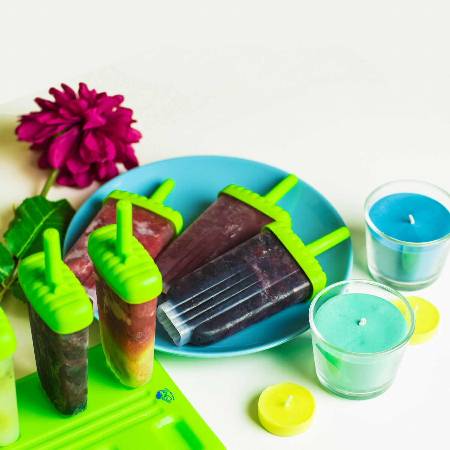 Ice Pop Maker Popsicle Mold Set with Tray and Drip Guard Green Pack of 6 - Fresh Stock Dated February 2026