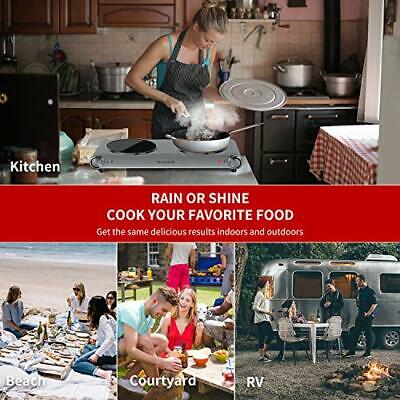 1800W Electric Hot Plate, Countertop Stove Infrared Ceramic Double burner - Fresh Stock Dated February 2026