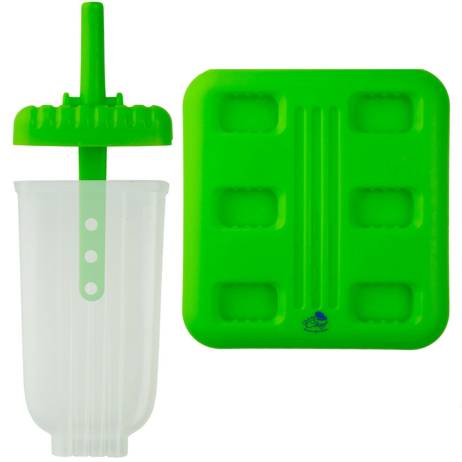 Ice Pop Maker Popsicle Mold Set with Tray and Drip Guard Green Pack of 6 - Fresh Stock Dated February 2026