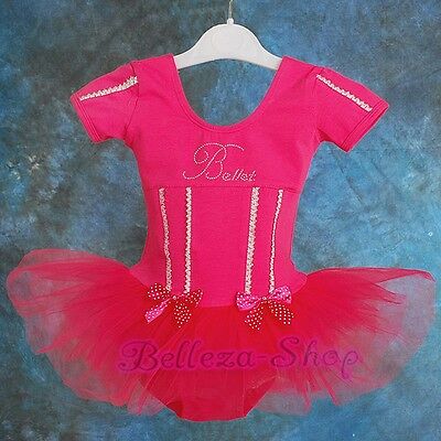 Rhinestone Ballet Tutu Dancewear Fairy Fancy Dress Leotard Girl Size 2T-7 BA013 - Fresh Stock Dated December 2025