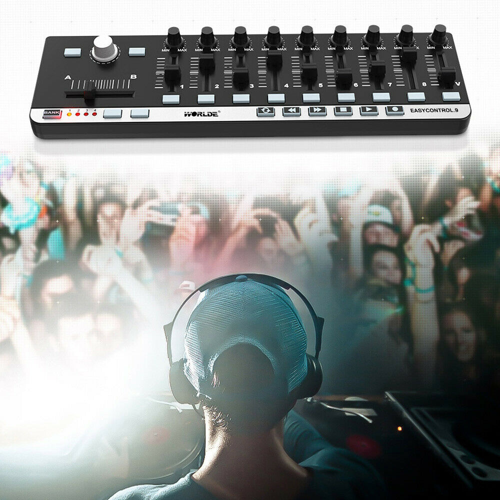 Worlde EasyControl.9 Portable Mini USB 9 Slim-Line Control MIDI Controller V6Z2 - Fresh Stock Dated December 2025