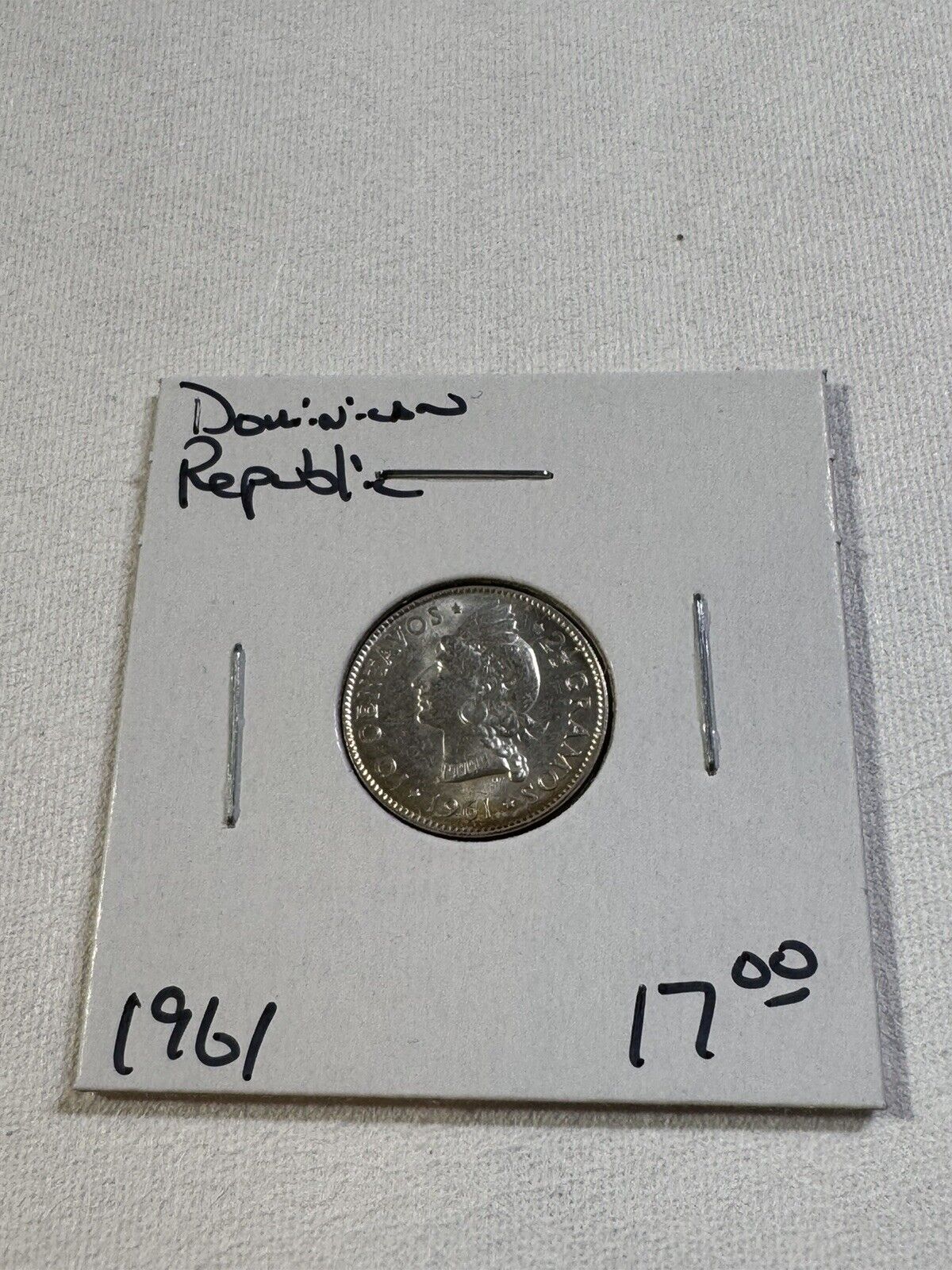 1961 Dominican Republic 10 Centavos Silver Coin - Fresh Stock Dated December 2025