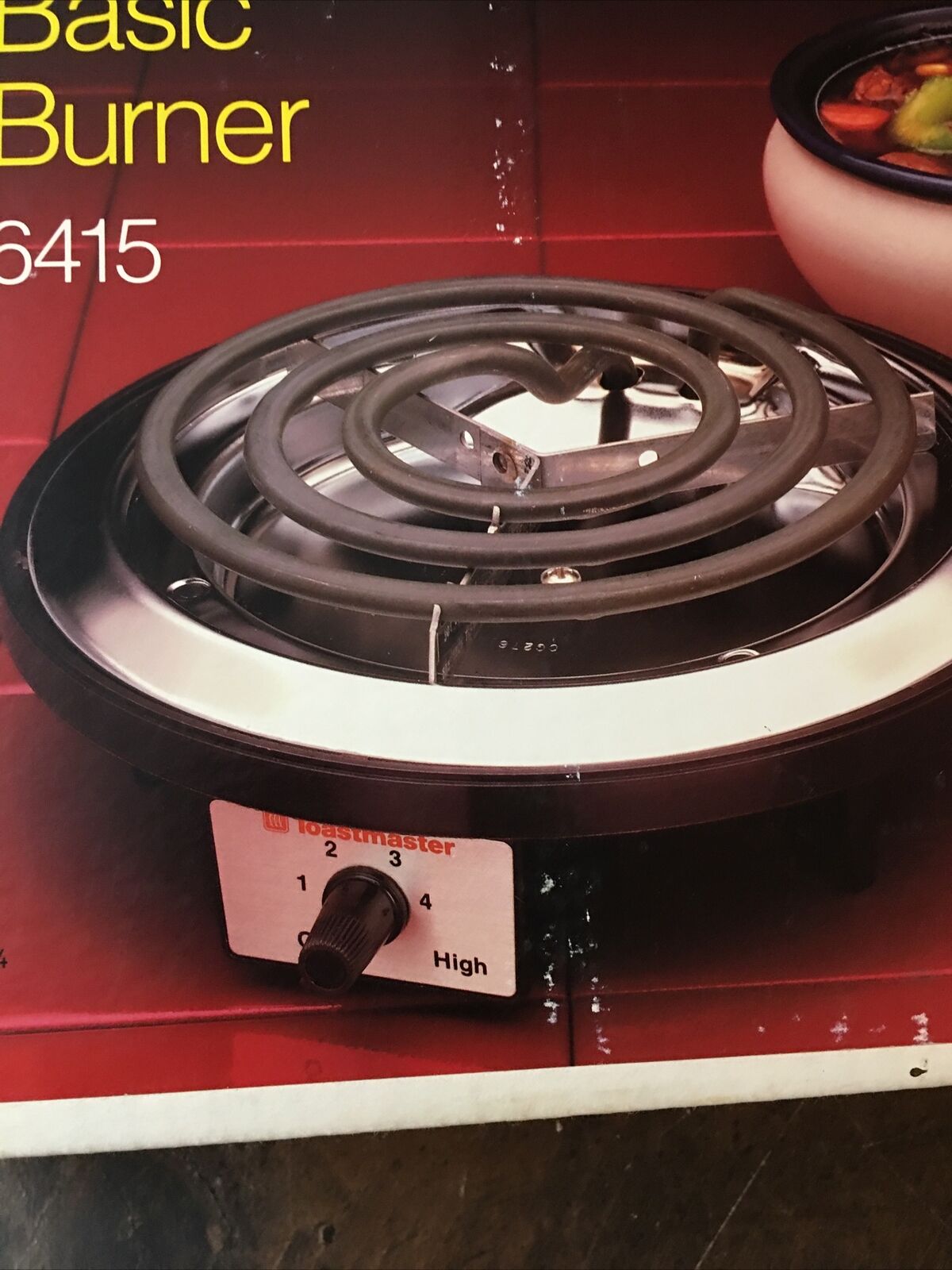 New 120 V Toastmaster Burner 6415 with Adjustable Temperature Control - Fresh Stock Dated February 2026
