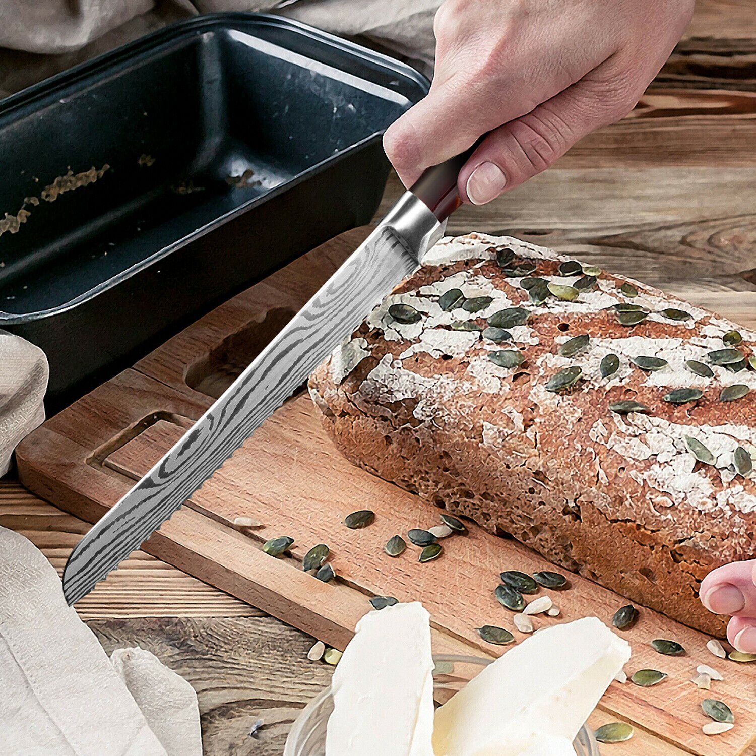 1-8Pcs Kitchen Knife Set Carbon Steel Cleaver Fish Vegetable Chef Utility Knives - Fresh Stock Dated February 2026