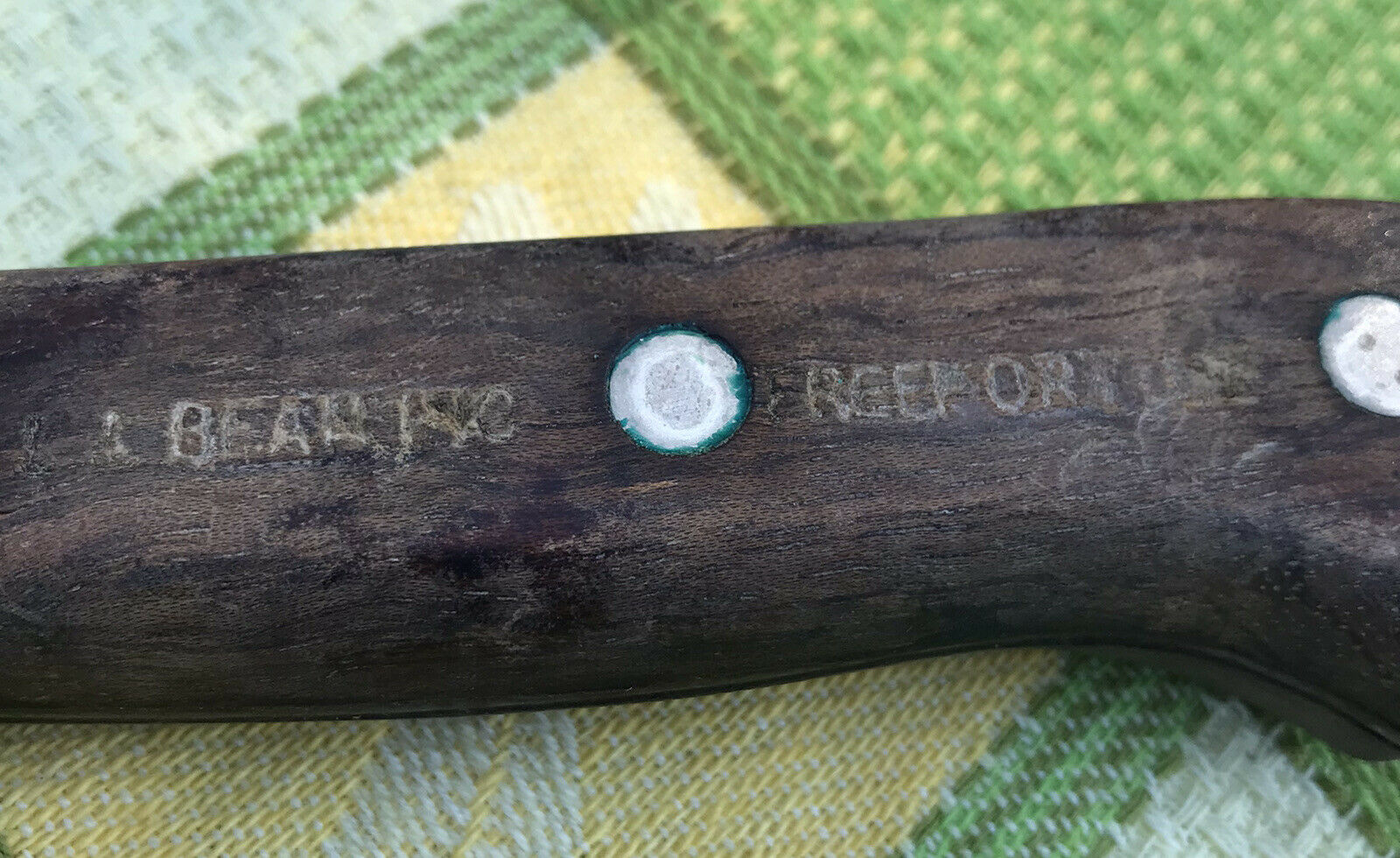 Vintage LL Bean Chef's Knife 8.5” Carbon Steel Blade Wooden Handle - Fresh Stock Dated January 2026