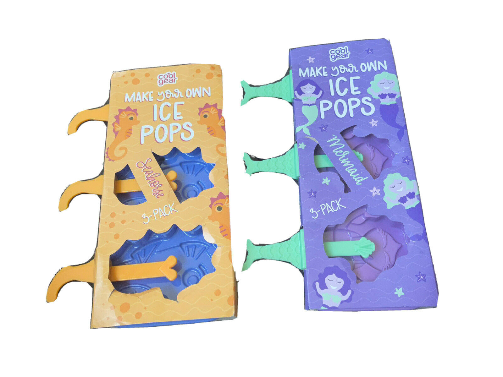 New Cool Gear Make Your Own Ice Pops Popsicle Mold Seahorse & Mermaid Set Summer - Fresh Stock Dated February 2026