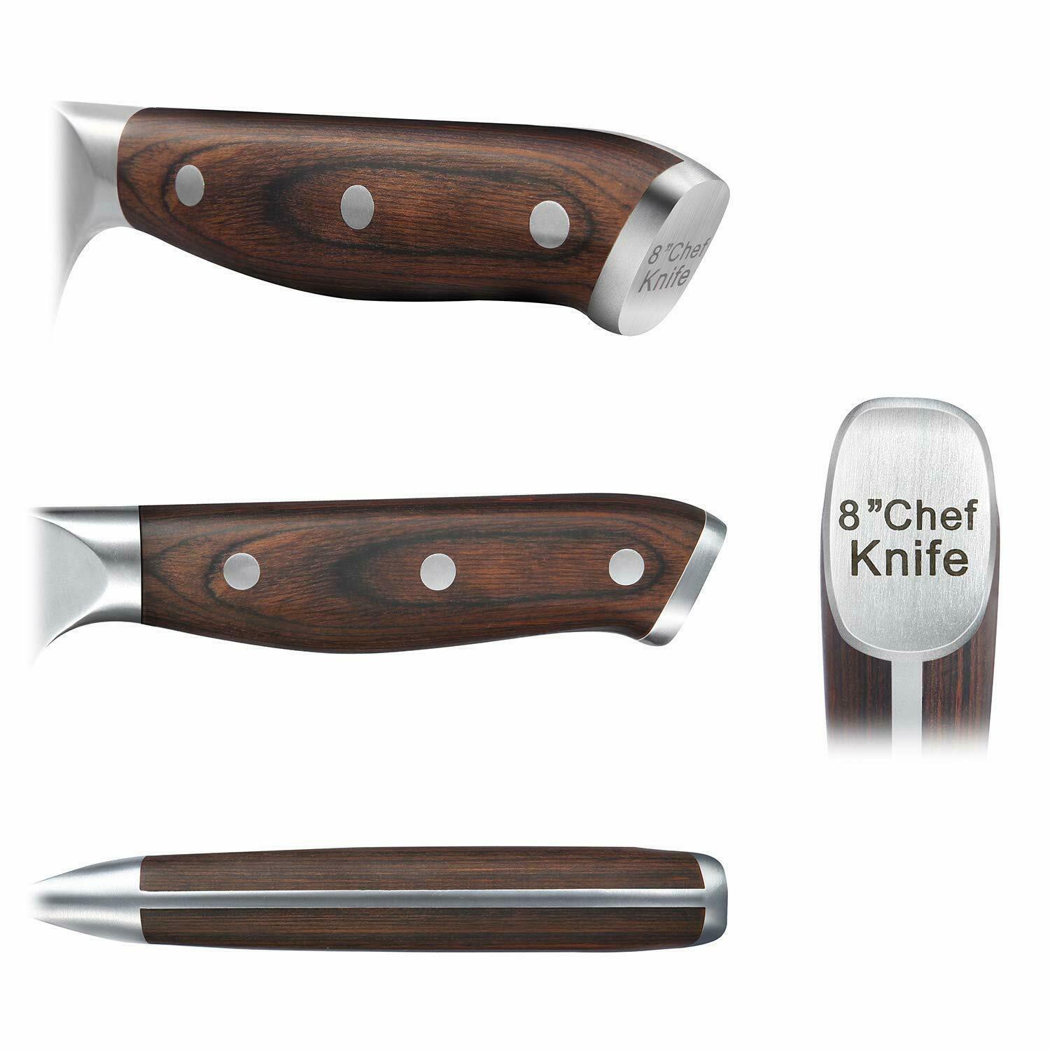 Knife Set, 15-Piece Kitchen Knife Set with Block Wooden, Manual Sharpening - Fresh Stock Dated January 2026