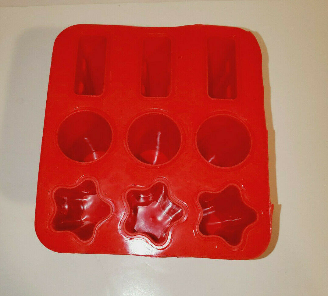 RED FLEXIBLE SILICONE FROZEN TREAT ICE POP SHAPED ICE TUBES POPSICLE MAKER MOLD - Fresh Stock Dated February 2026
