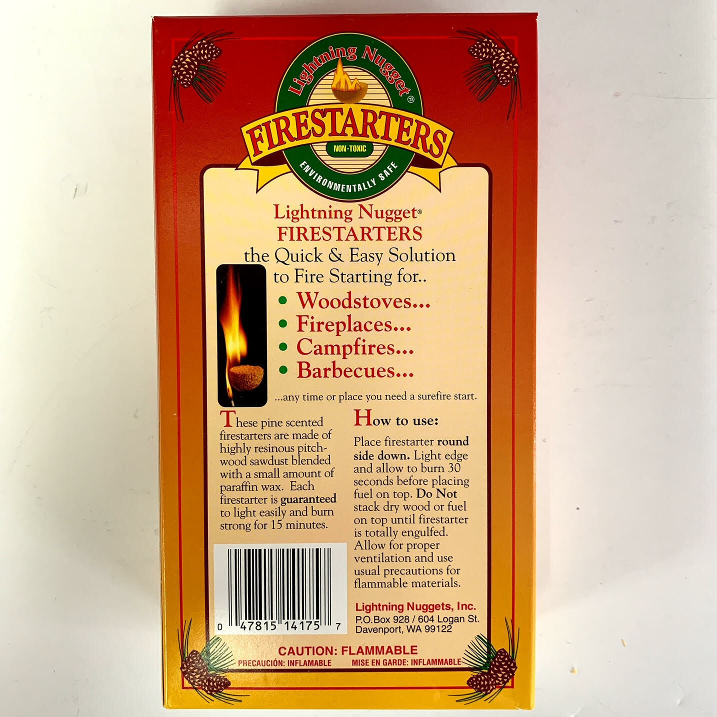 FireStarters Lightning Nugget Natural Pine Two 12 Packs Environmentally Safe - Fresh Stock Dated January 2026