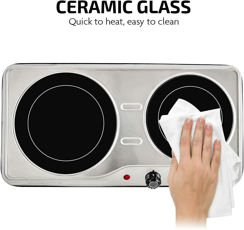 Estufa Cocina Electrica 2 Hornillas Portatil Para Campamento Camping Casa NUEVO - Fresh Stock Dated February 2026