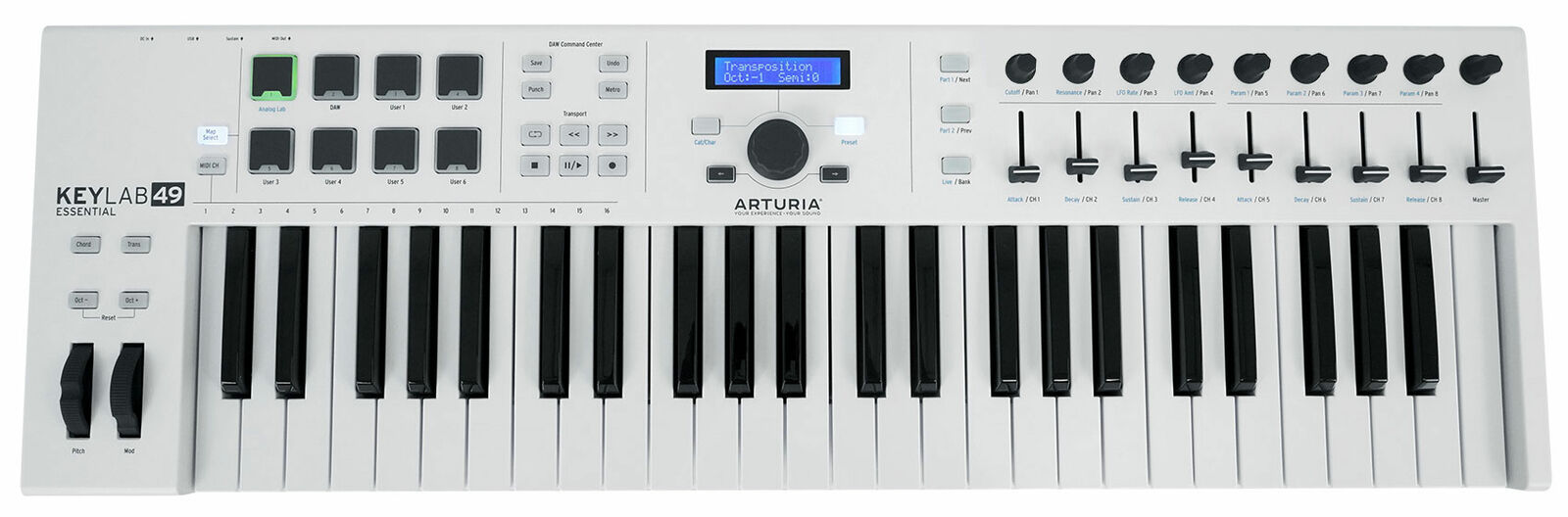 Arturia KeyLab Essential 49-Key White USB MIDI Keyboard Controller+Software+Bag - Fresh Stock Dated December 2025
