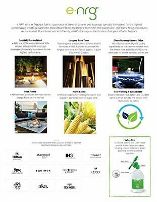 e-NRG Bio Ethanol Fireplace & Fire Pit Fuel - Fuel for Indoor/Outdoor Ventless - Fresh Stock Dated January 2026