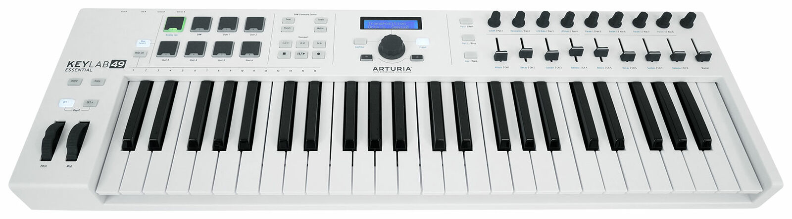 Arturia KeyLab Essential 49-Key White USB MIDI Keyboard Controller+Software+Bag - Fresh Stock Dated December 2025
