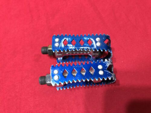 USED BLUE DIAMOND BACK 9/16 MKS BM 10 PEDALS OLD SCHOOL BMX - Fresh Stock Dated December 2025