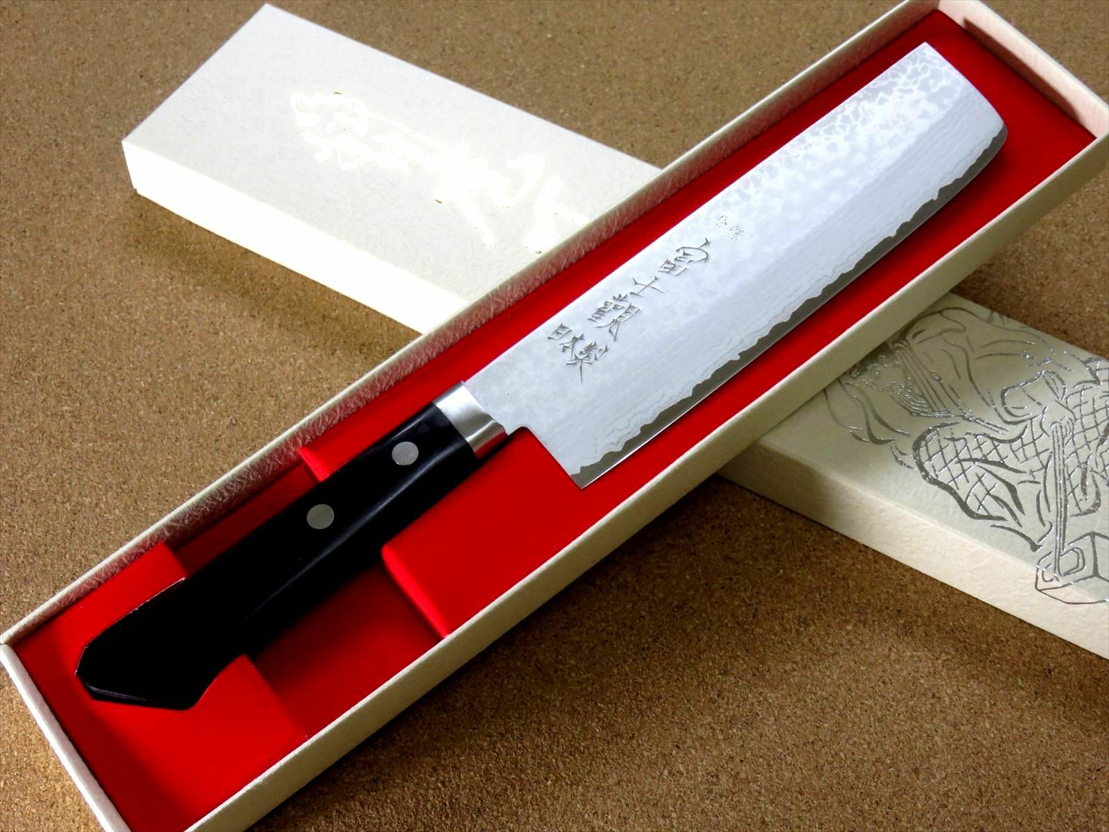 Japanese Kitchen Nakiri Vegetable Knife 165mm VG10 Damascus 17 Layers SEKI JAPAN - Fresh Stock Dated January 2026