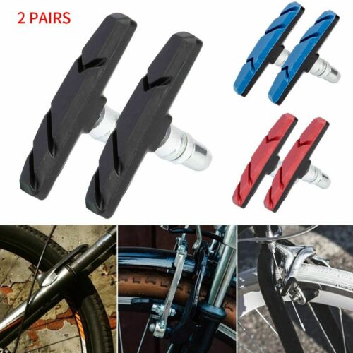 1-2 Pairs V Brake Pads Shoes for Shimano BMX Road MTB Bike Bicycle Rubber Blocks - Fresh Stock Dated December 2025