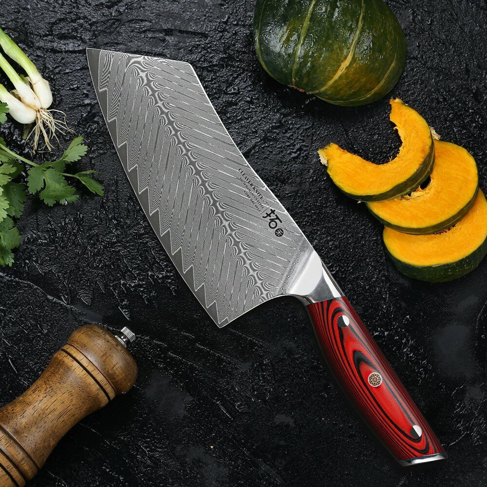 TURWHO 7inch Cleaver Knife 67-Layer Japanese VG10 Damascus Steel Kitchen Knife - Fresh Stock Dated January 2026