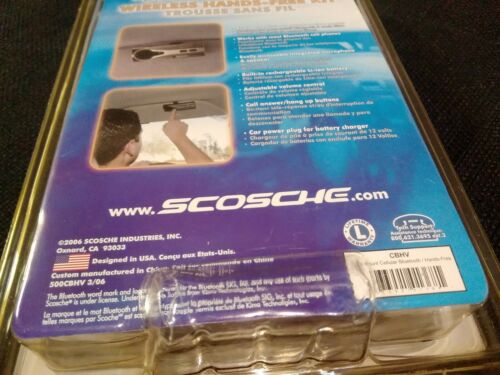 2006 Scosche (CBHV) Bluetooth Cell phones Wireless Hands-free kit - Fresh Stock Dated December 2025