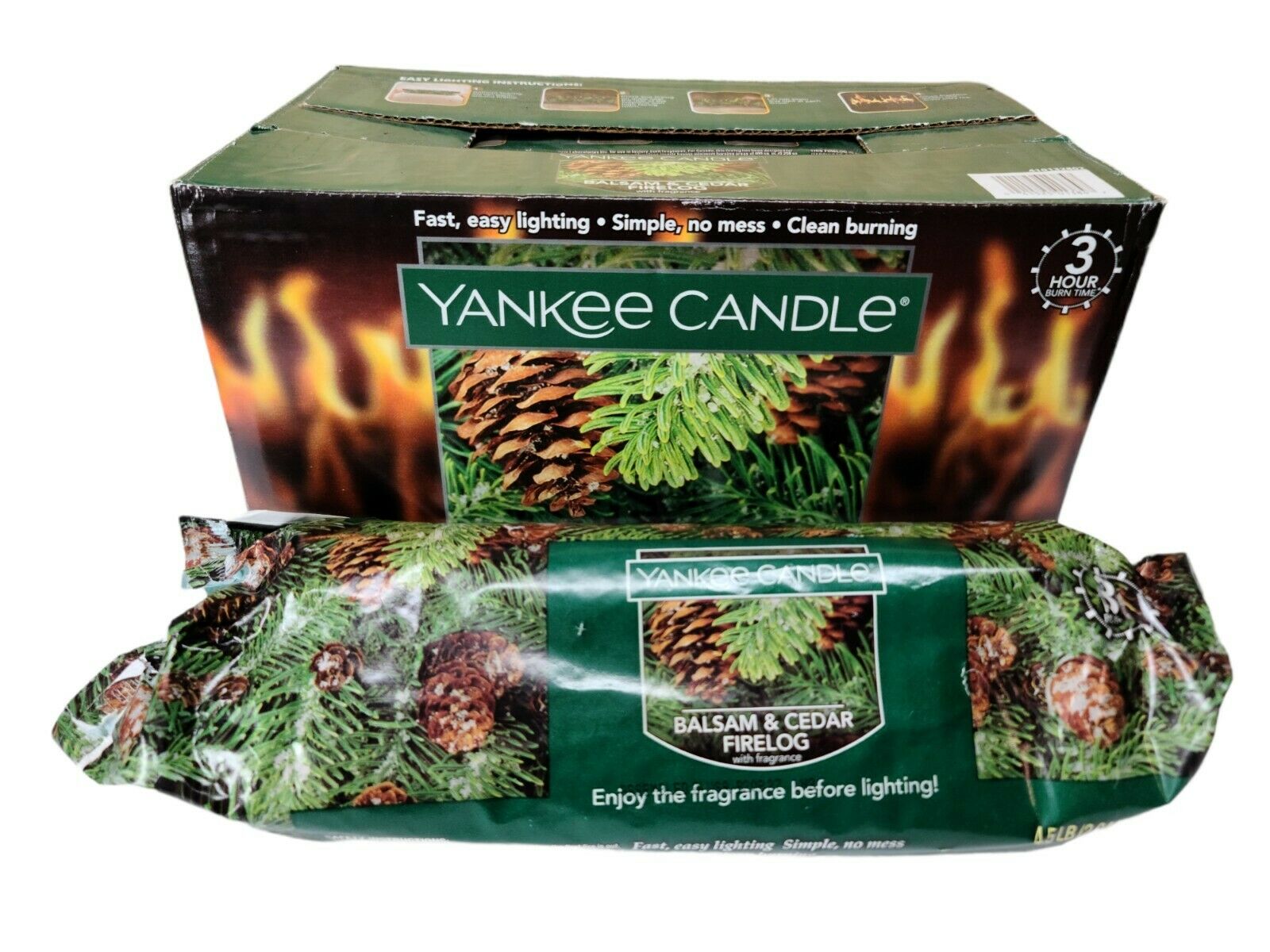 (2 logs) Yankee Candle Balsam & Cedar Firelog's - Fresh Stock Dated January 2026