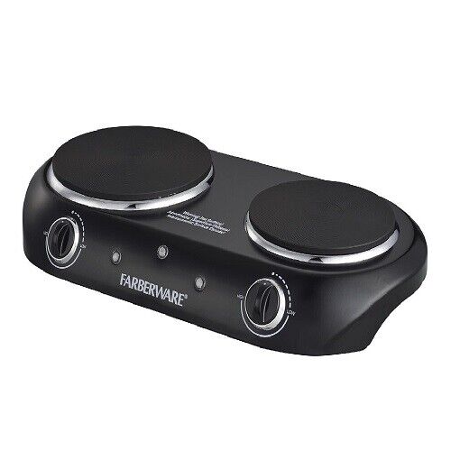 Farberware Royalty Electric Cooktop-1800W Double Burner Black, Safety Cooking - Fresh Stock Dated February 2026
