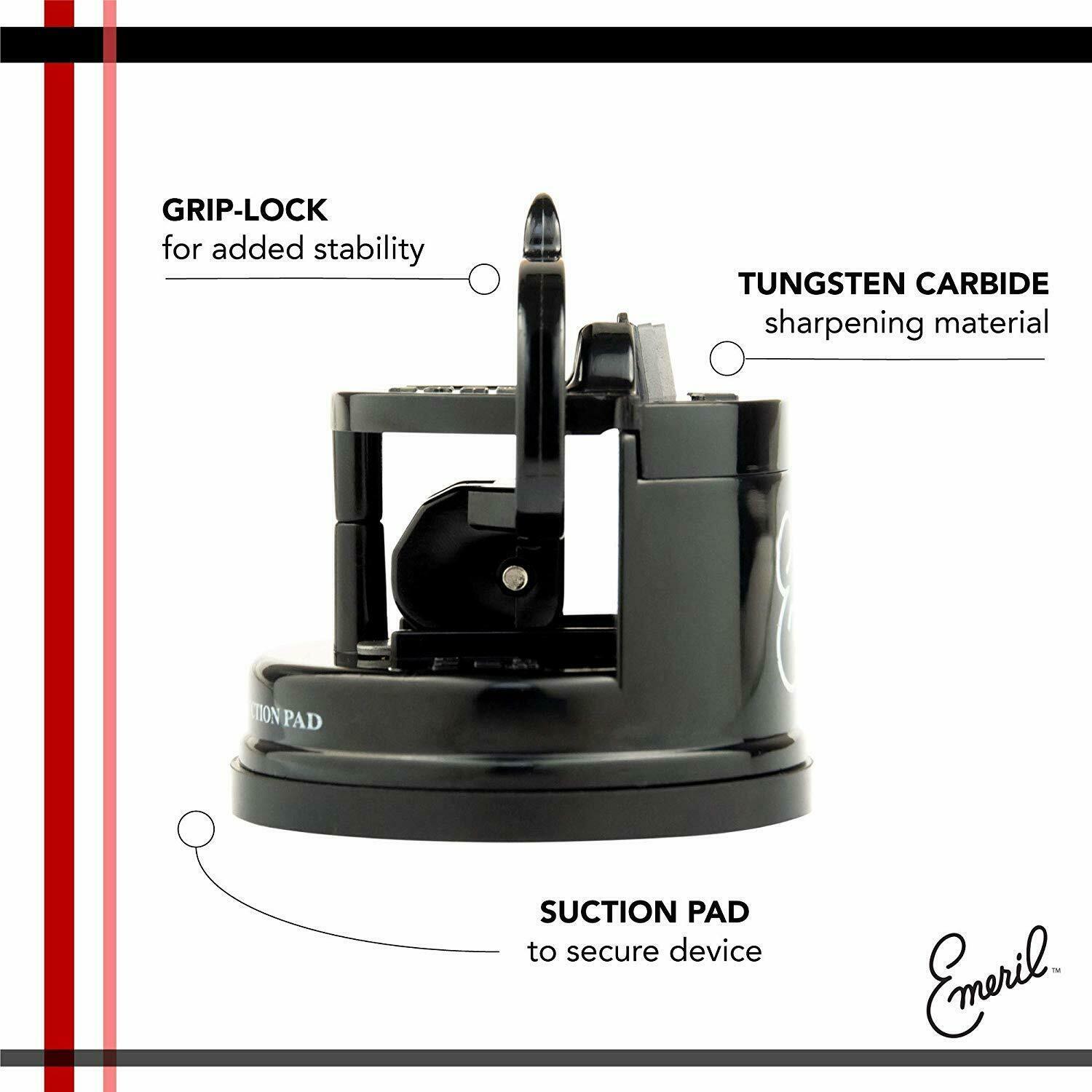 Emeril Lagasse 3-Piece Stainless Steel Kitchen Knife Set with Sharpener (Black) - Fresh Stock Dated February 2026