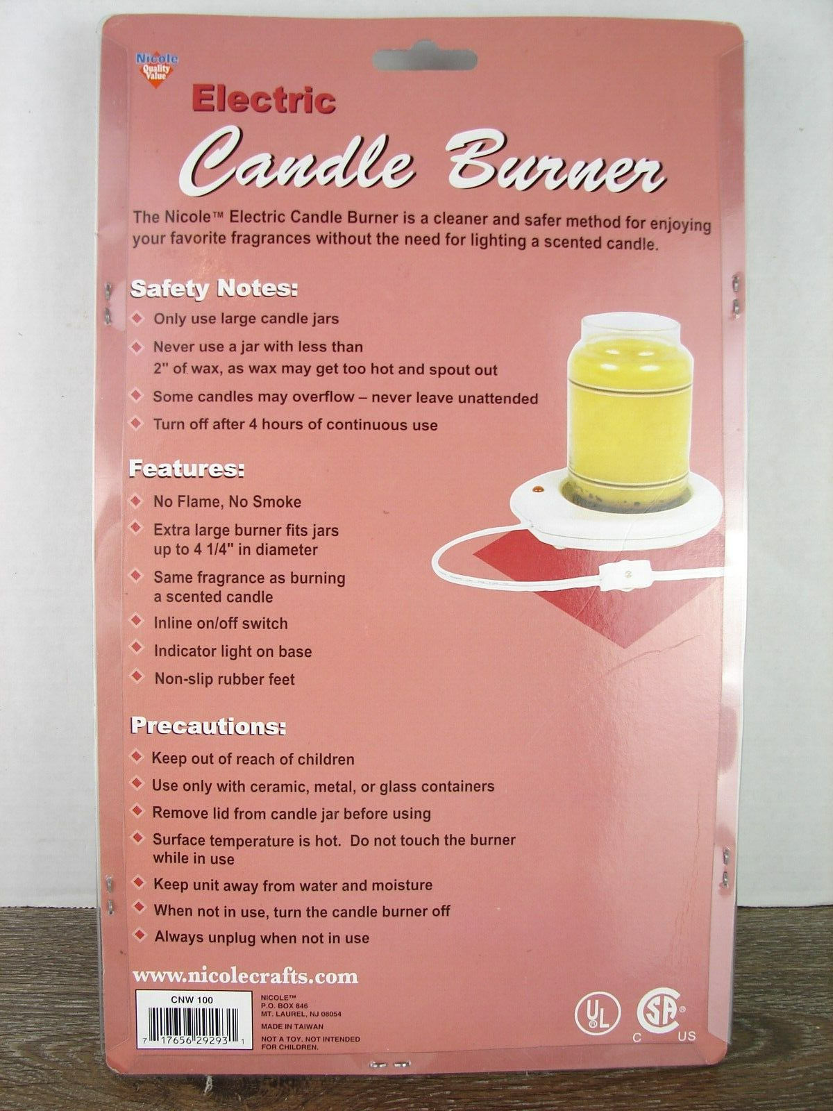 NIOP Electric Candle Burner Electric Countertop Burner by Nicole Craft - Fresh Stock Dated February 2026