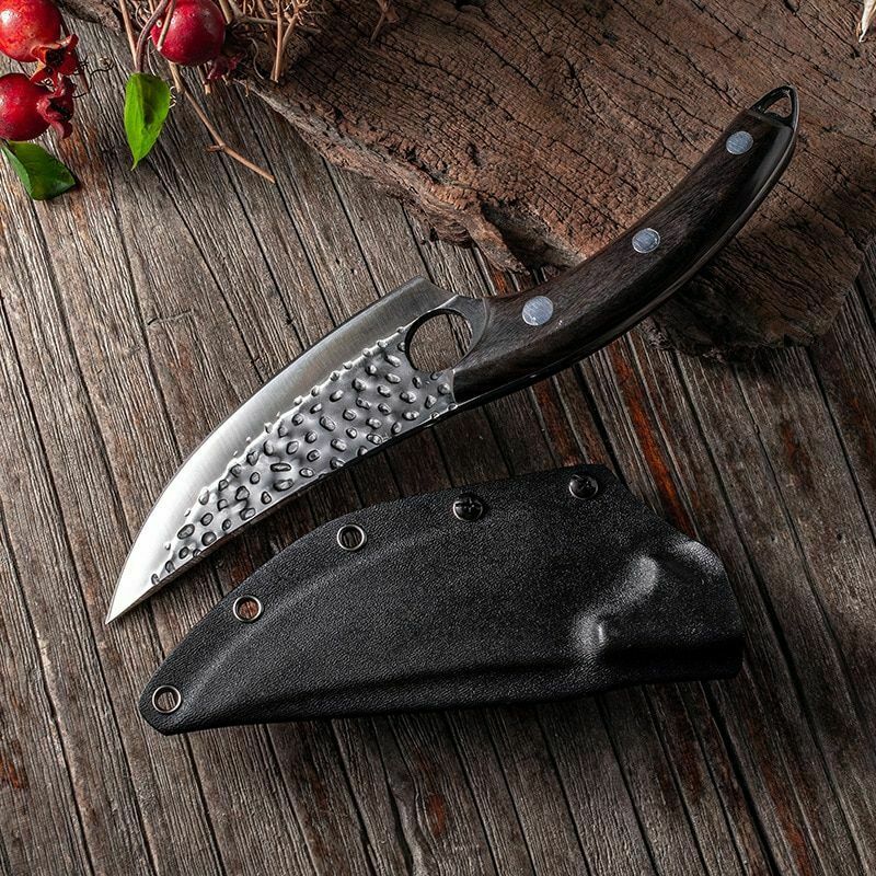 Mus™Stainless Steel Boning Knife Handmade Kitchen Meat Cleaver Kydex Sheath - Fresh Stock Dated January 2026