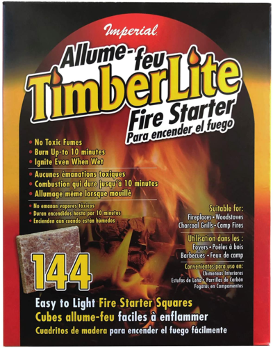 Imperial Timberlite Fire Starter, 144 Squares, KK0313,Brown - Fresh Stock Dated January 2026