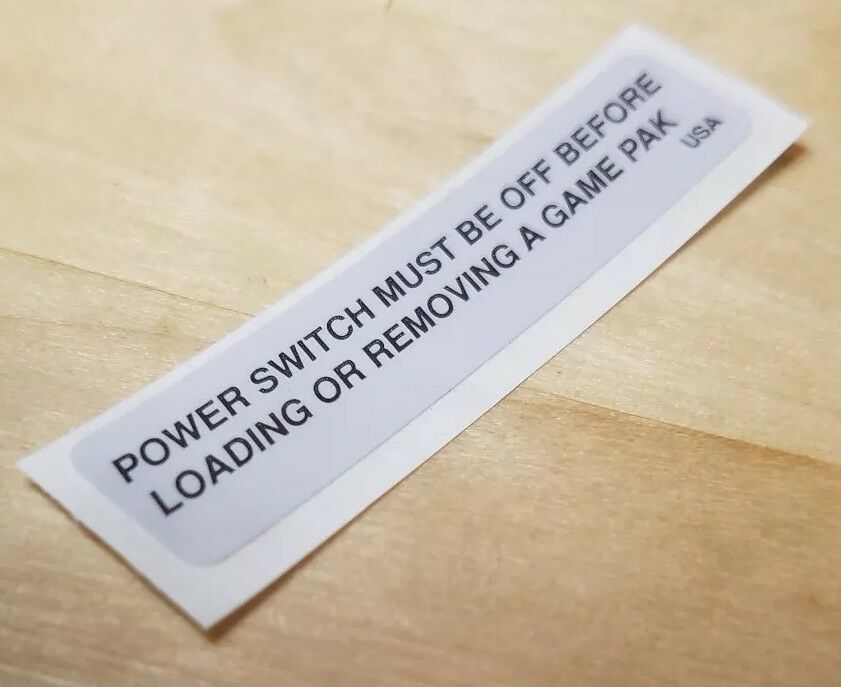 Super Nintendo Power Switch Warning LABEL STICKER ONLY  *FREE SHIPPING* - Fresh Stock Dated February 2026