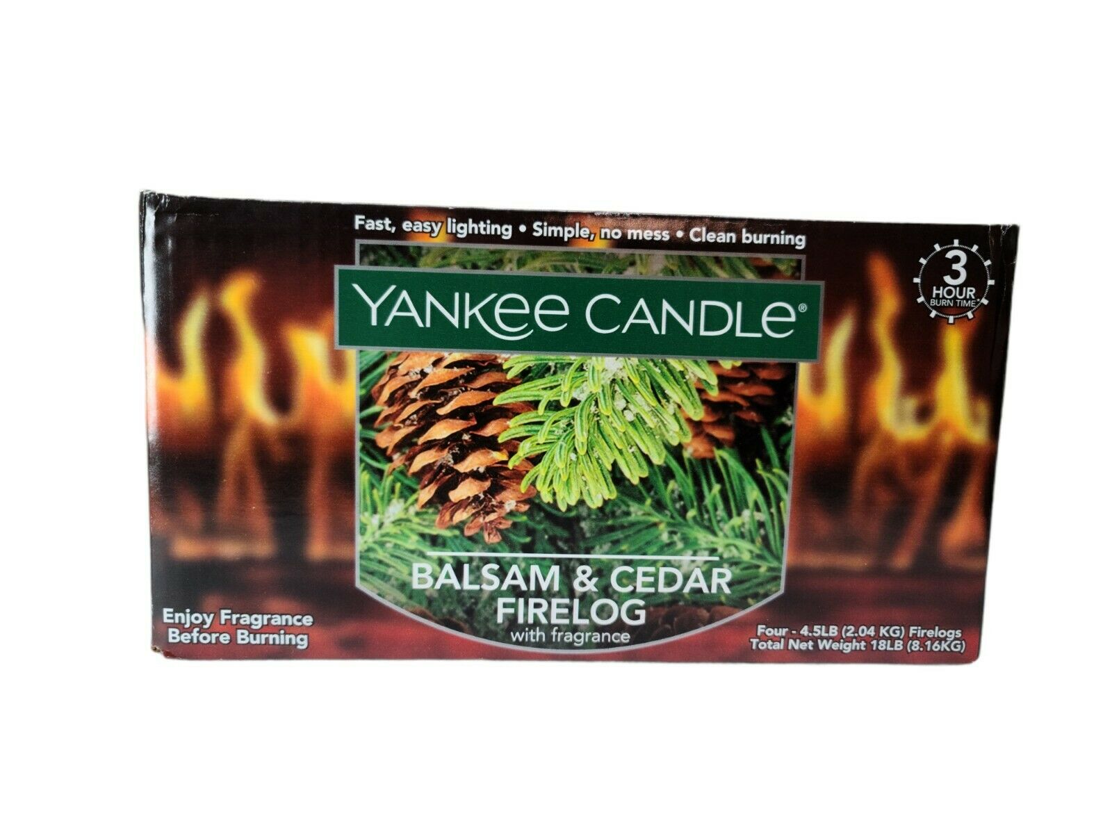 (2 logs) Yankee Candle Balsam & Cedar Firelog's - Fresh Stock Dated January 2026
